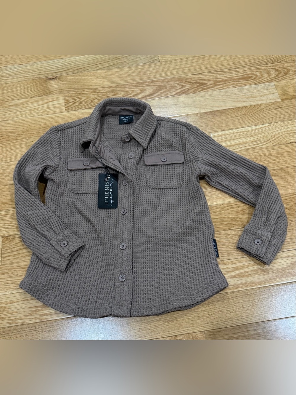 Little Bipsy Kids' Waffle Shirt - Taupe Brown
